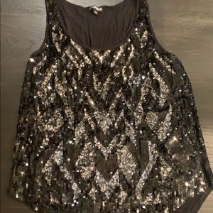 Size M black sequins tank, Express